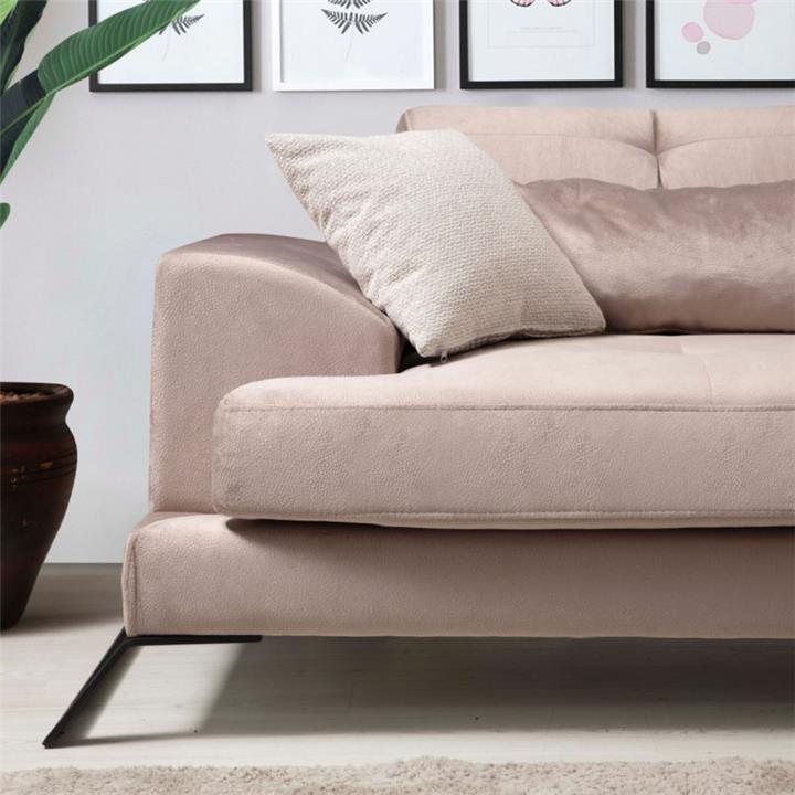 Corner sofa PWF-0503 pakoworld left corner fabric beige-black 308x190x100 / 92cm