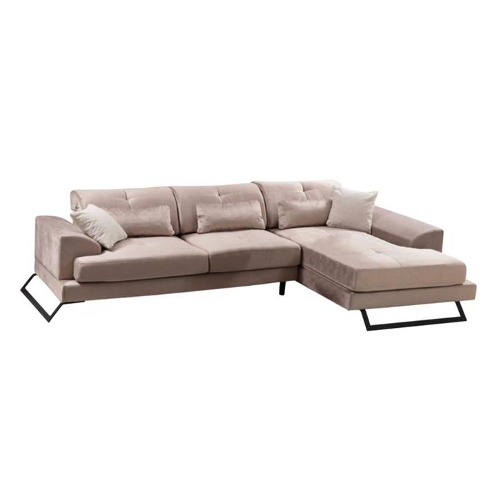 Corner sofa PWF-0503 pakoworld left corner fabric beige-black 308x190x100 / 92cm