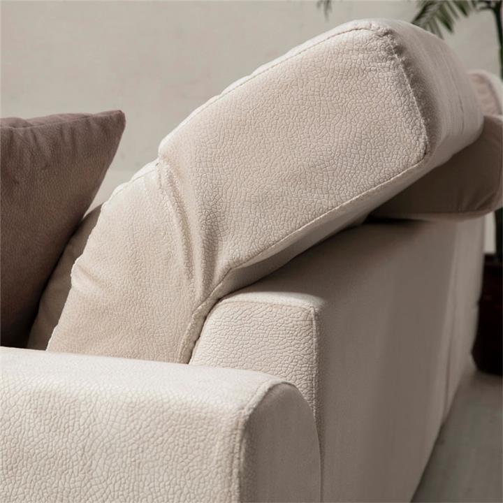 Corner sofa PWF-0503 pakoworld left corner fabric ecru black 308x190x100 / 92cm
