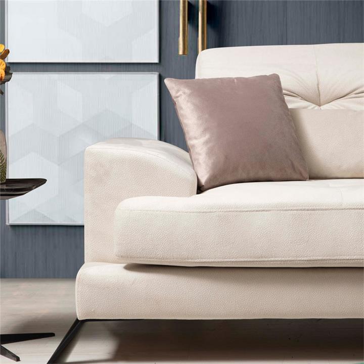 Corner sofa PWF-0503 pakoworld left corner fabric ecru black 308x190x100 / 92cm