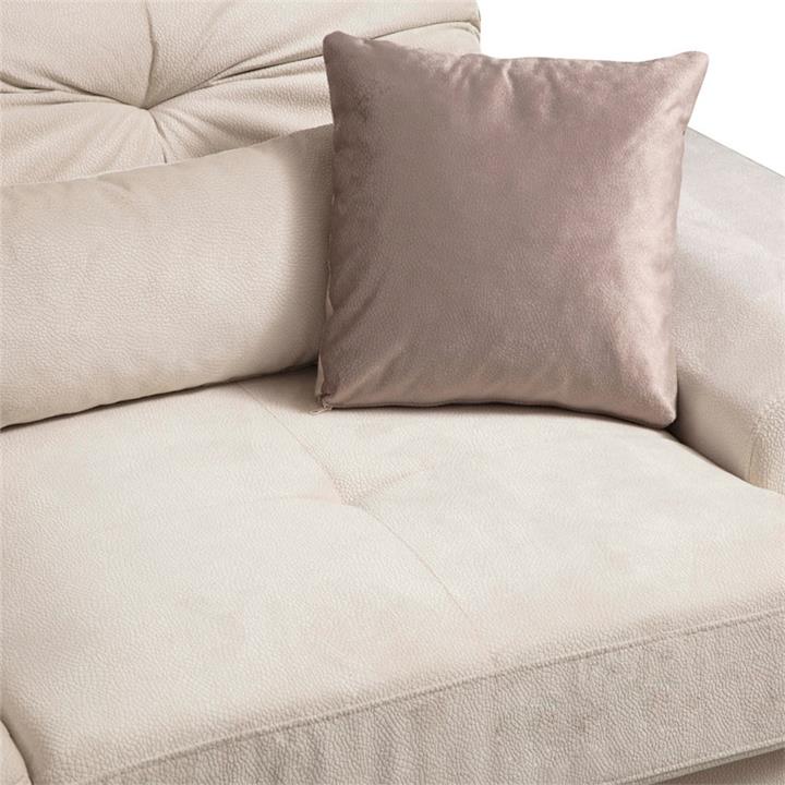 Corner sofa PWF-0503 pakoworld left corner fabric ecru black 308x190x100 / 92cm