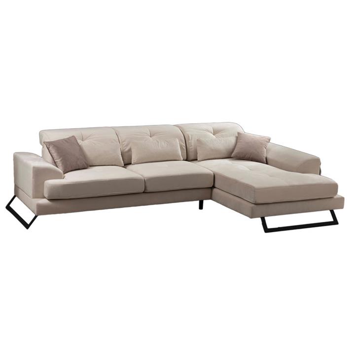 Corner sofa PWF-0503 pakoworld left corner fabric ecru black 308x190x100 / 92cm