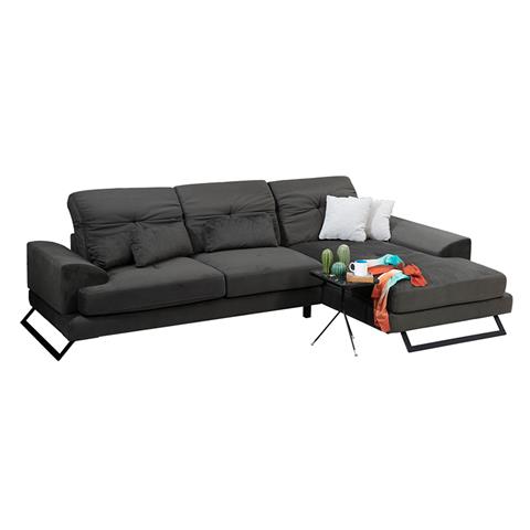 Corner sofa PWF-0503 pakoworld left corner velvet anthracite-black 308x190x100 / 92cm