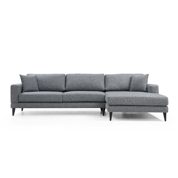 Corner sofa PWF-0510 pakoworld left corner fabric anthracite-black 303x160x85cm