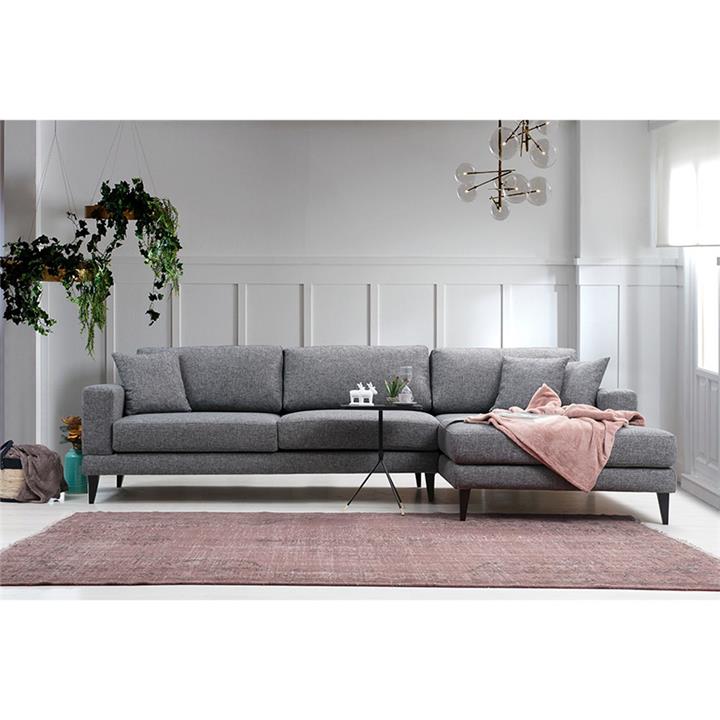 Corner sofa PWF-0510 pakoworld left corner fabric anthracite-black 303x160x85cm