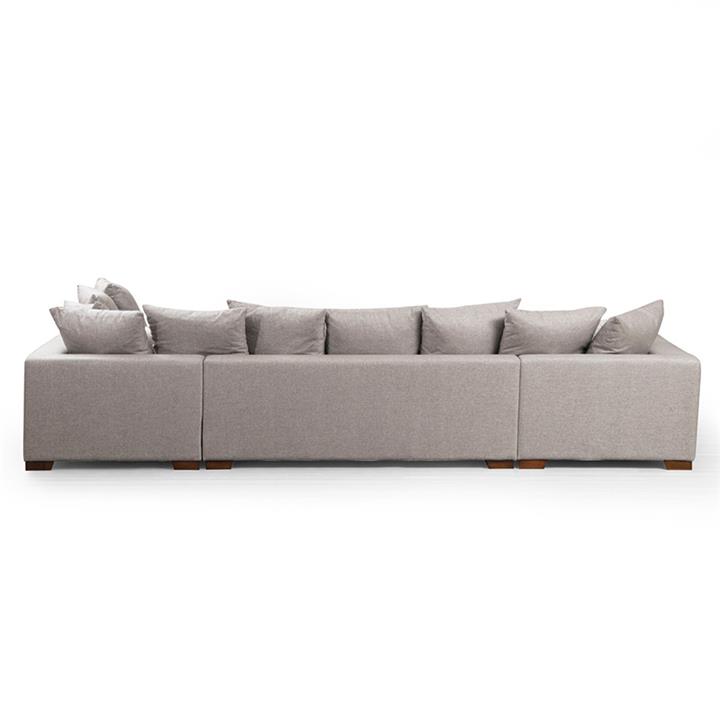 Corner sofa PWF-0512 pakoworld beige-walnut fabric 380x188x160x88cm