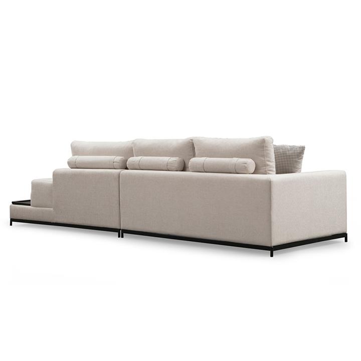 3-seater sofa PWF-0511 pakoworld fabric beige-golden 320x102x84cm