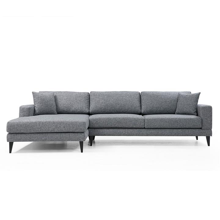 Corner sofa PWF-0510 pakoworld right corner fabric anthracite-black 303x160x85cm
