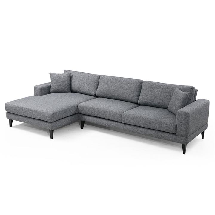Corner sofa PWF-0510 pakoworld right corner fabric anthracite-black 303x160x85cm