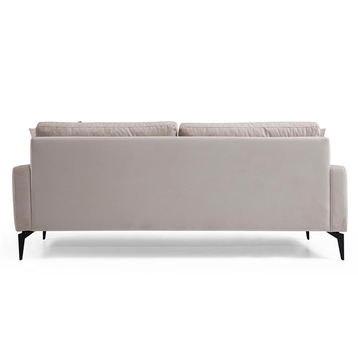 3-seater sofa Fortune pakoworld velvet beige-black 205x90x88cm