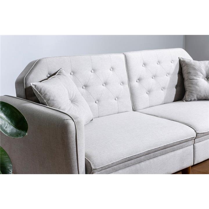 3 seater sofa-bed PWF-0179  fabric in cream color 202x82x83cm