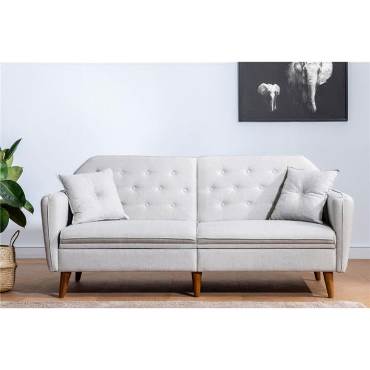 3 seater sofa-bed PWF-0179  fabric in cream color 202x82x83cm