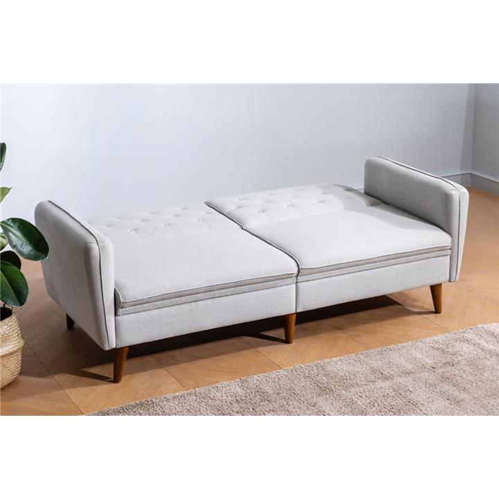 3 seater sofa-bed PWF-0179  fabric in cream color 202x82x83cm