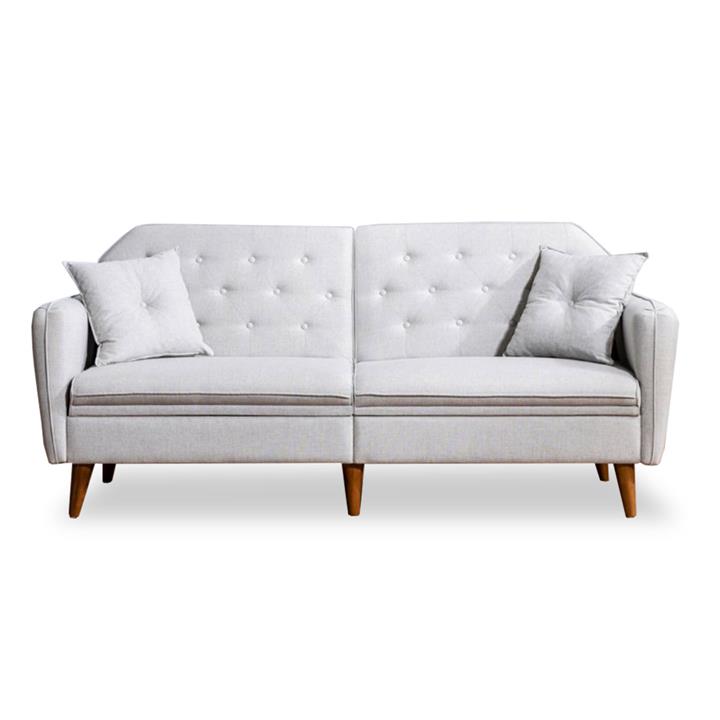 3 seater sofa-bed PWF-0179  fabric in cream color 202x82x83cm