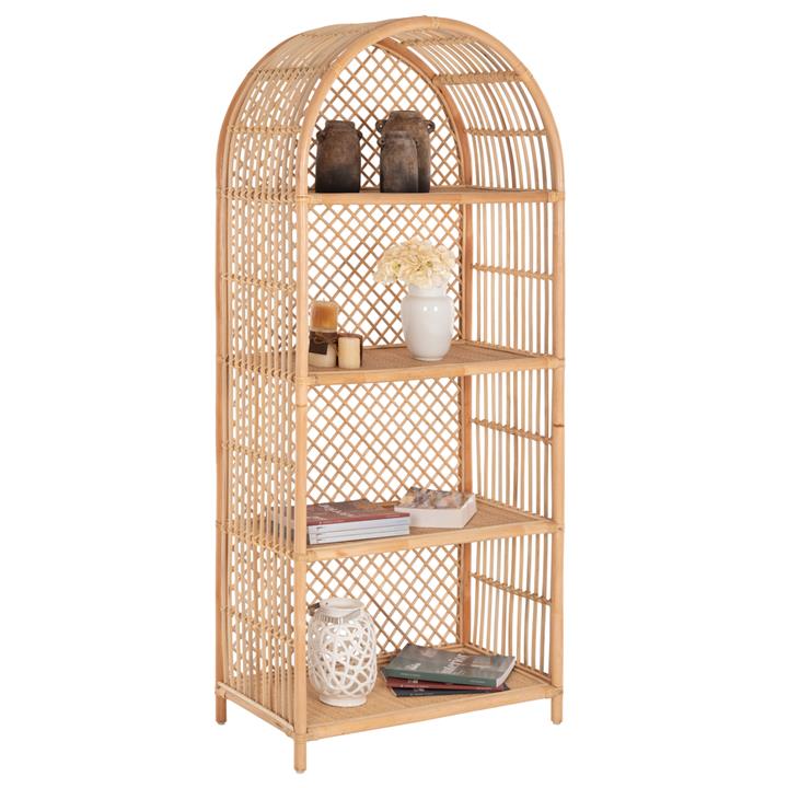 BOOKCASE HM9552 MADE OF NATURAL RATTAN IN NATURAL COLOR 80x40x182Hcm.
