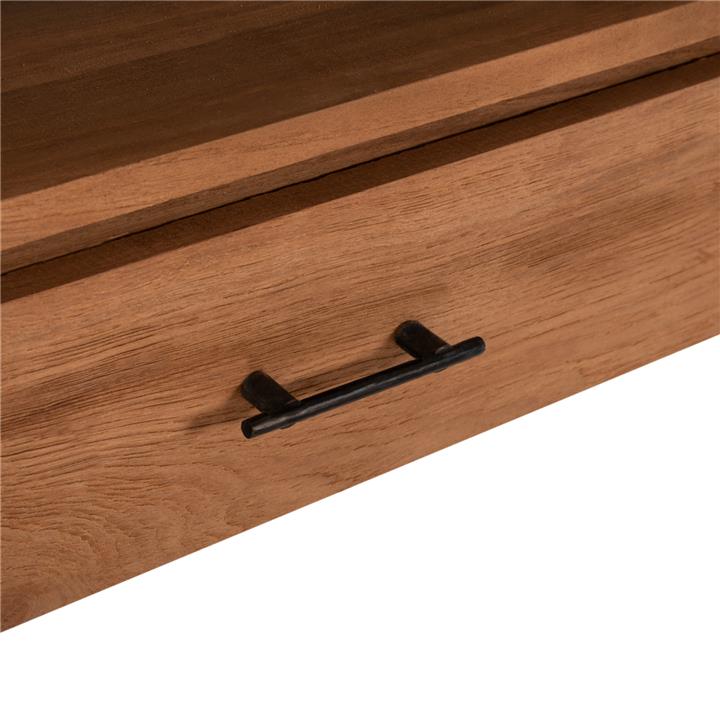 CONSOLE WITH 3 DRAWERS HM9556 RECYCLED TEAK WOOD IN NATURAL COLOR 180x45x80Hcm.