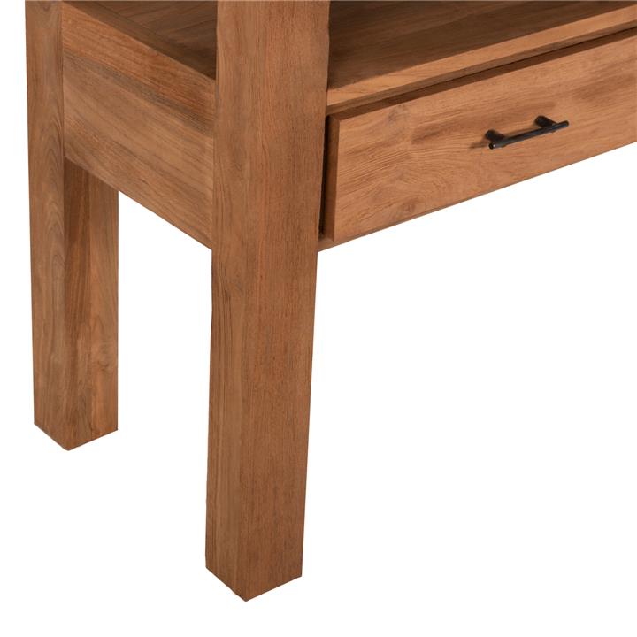 CONSOLE WITH 3 DRAWERS HM9556 RECYCLED TEAK WOOD IN NATURAL COLOR 180x45x80Hcm.