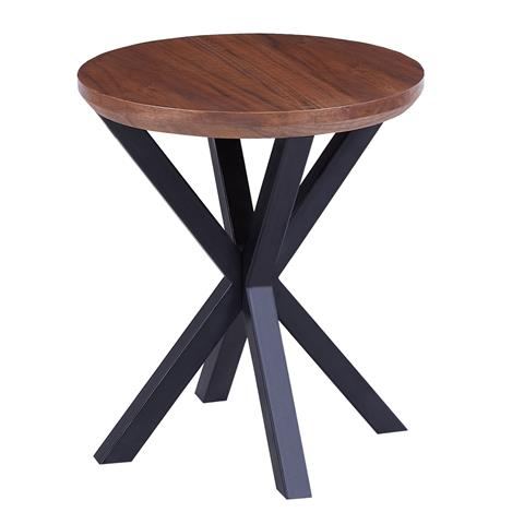 ΒΟΗΘΗΤΙΚΟ ΤΡΑΠΕΖΑΚΙ ΣΤΡΟΓΓΥΛΟ HM9473.02 MDF ΜΕ ΚΑΠΛΑΜΑ ΑΠΟ ΞΥΛΟ ΚΑΡΥΔΙΑΣ Φ50x55Yεκ.