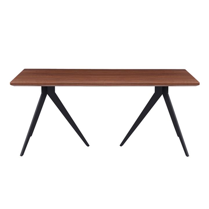 DINING TABLE HM9451.02 WITH ASHTREE WOOD VENEER IN RUSTIC STYLE-BLACK METAL TRIPOD LEGS 180x90x75Hcm.