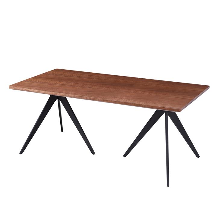 DINING TABLE HM9451.02 WITH ASHTREE WOOD VENEER IN RUSTIC STYLE-BLACK METAL TRIPOD LEGS 180x90x75Hcm.