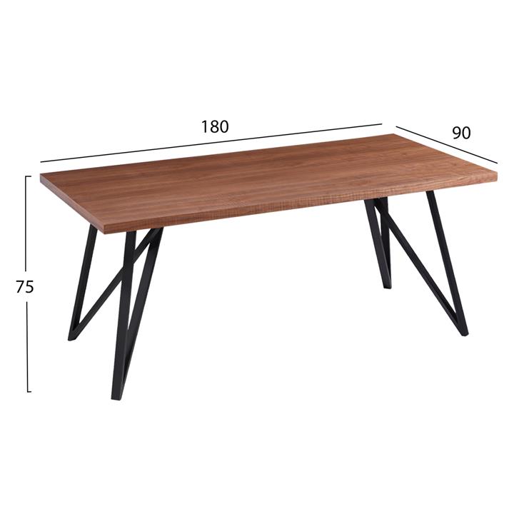 DINING TABLE HM9467.02 WITH ASHTREE WOOD VENEER IN RUSTIC STYLE 180x90x75Hcm.