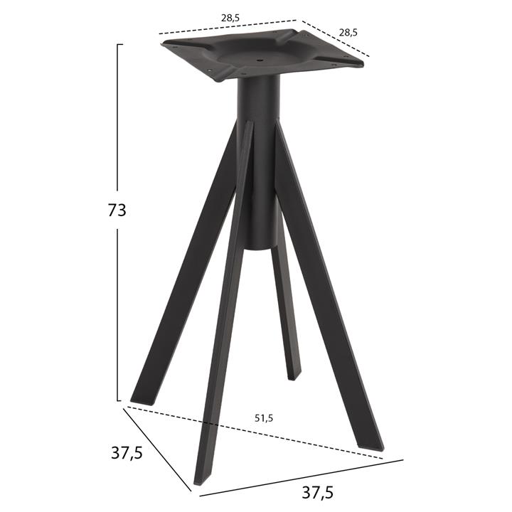 ΒΑΣΗ ΤΡΑΠΕΖΙΟΥ ΜΑΥΡΗ ΜΕΤΑΛΛΙΚΗ ΗΜ5918 37,5x37,5x73 εκ.