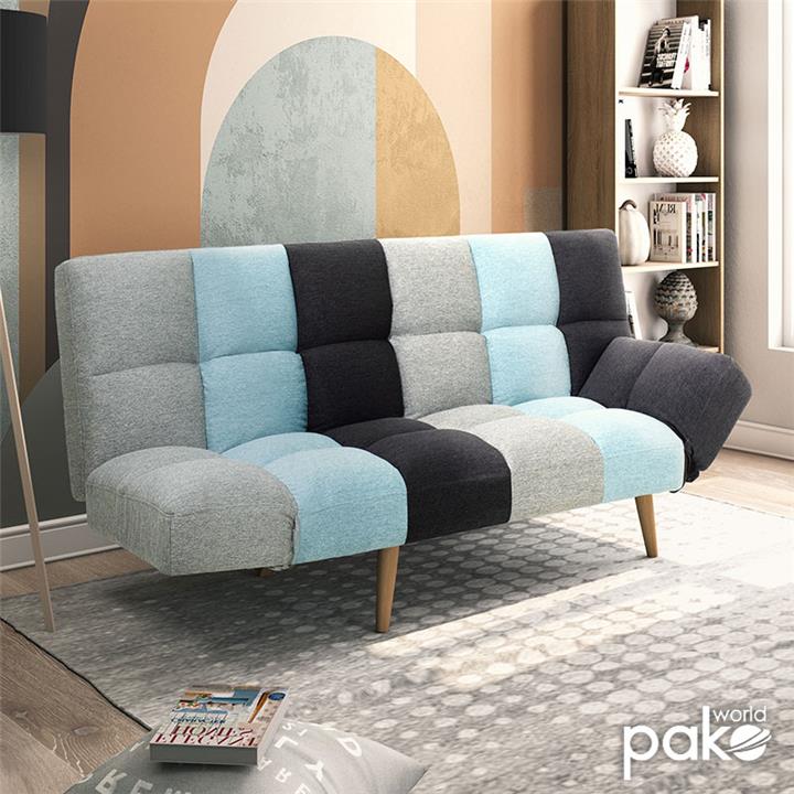 3 seater sofa-bed Freddo pakoworld fabric multicolored 182x81x84 cm