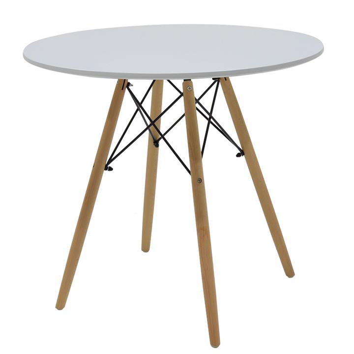 Julita-Gaston pakoworld dining set 3pcs white-natural D80x73cm