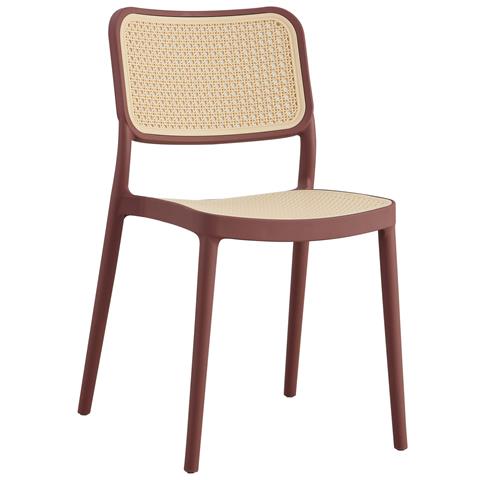 CHAIR POLYPROPYLENE HM5934.05 MAROON AND BEIGE 41x49x102Hcm.