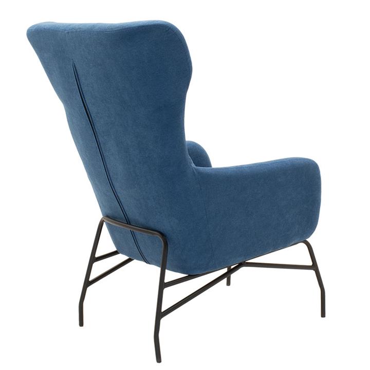 Armchair Rimbo pakoworld fabric in blue color 66x81x102cm