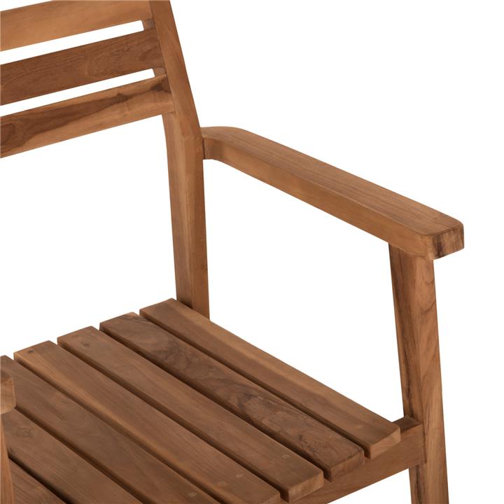 ARMCHAIR HM9534 TEAK WOOD IN NATURAL COLOR STACKABLE 60x54x87Hcm.