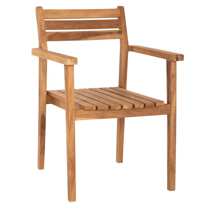 ARMCHAIR HM9534 TEAK WOOD IN NATURAL COLOR STACKABLE 60x54x87Hcm.