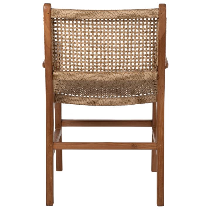 ARMCHAIR SOLID TEAK NATURAL COLOR KNITTED RATTAN ROPE 54Χ55Χ86Hcm.HM9385.01