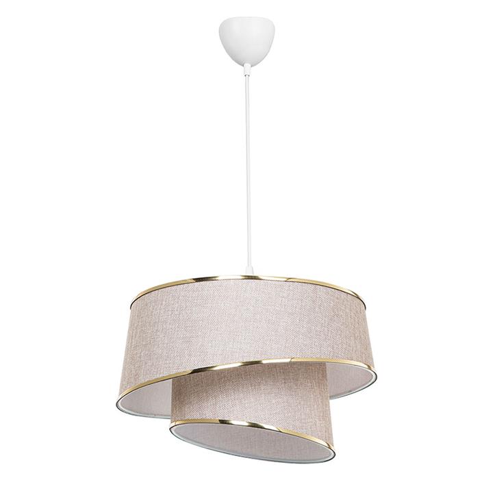 Ceiling light PWL-1127 pakoworld Ε27 beige-golden-white D32.5x65cm