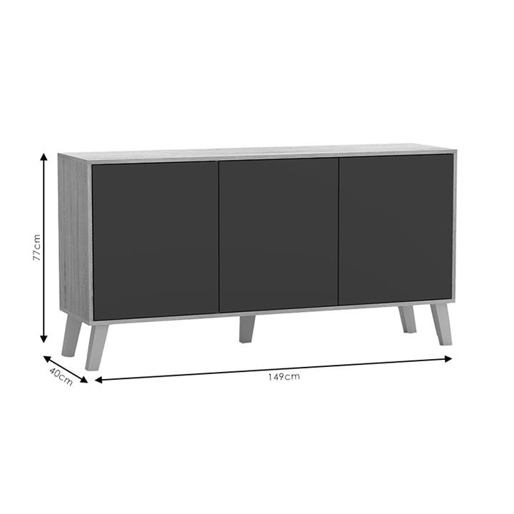 Buffet Billie pakoworld sonoma-light grey149x40x77cm