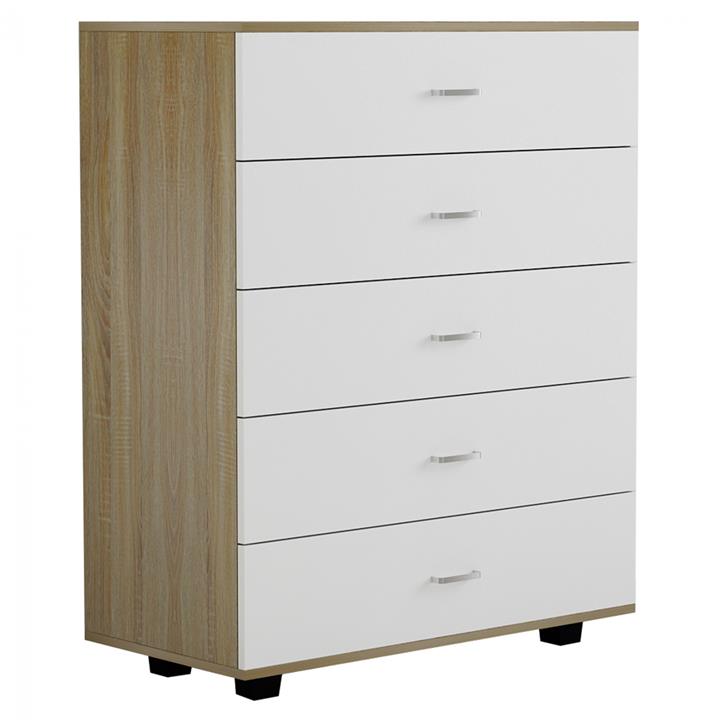 MELAMINE DRESSER WITH 5 DRAWERS SONAMA-GRAY HM8995.04 80Χ40Χ100 cm.
