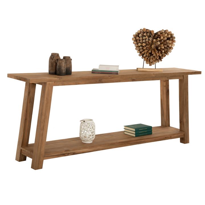 CONSOLE NO DRAWER HM9554 MADE OF RECYCLED TEAK WOOD 240x45x91Hcm.