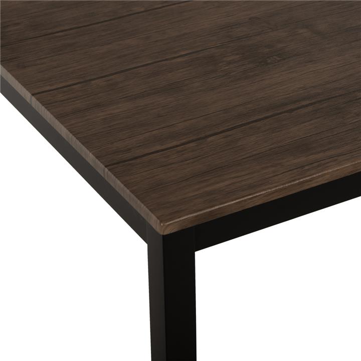 DINING TABLE GOOSE HM9532 WALNUT MDF-BLACK METAL LEGS 120X70Χ75Hcm.