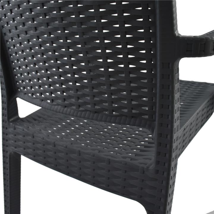Chair with arms Polypropylene Dark Grey HM5134.01 57x55,5x89 cm