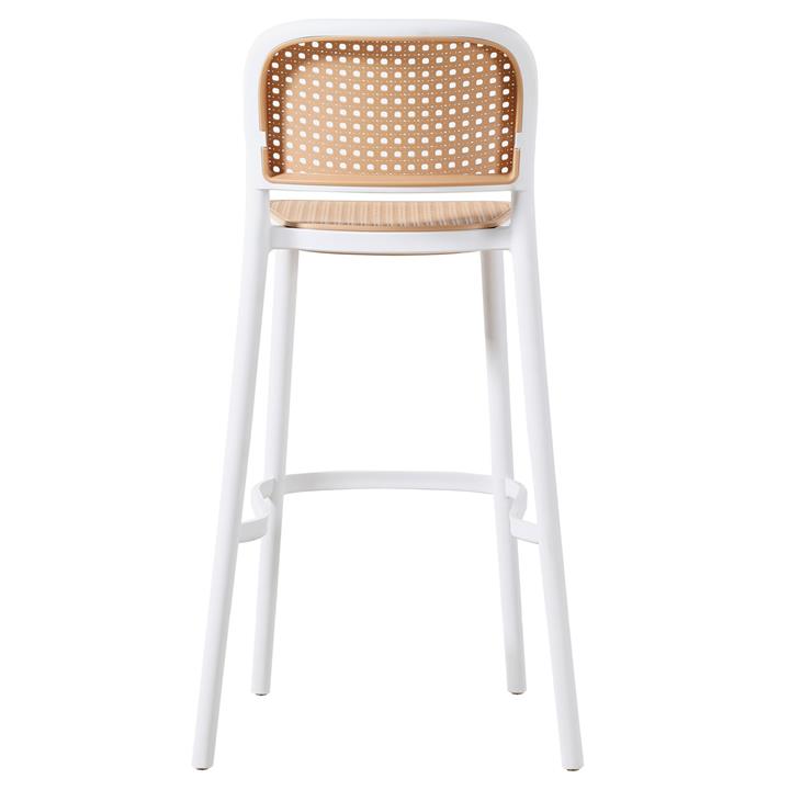 BAR STOOL HM5939.01 POLYPROPYLENE WHITE-BEIGE 41x53x103Hcm.