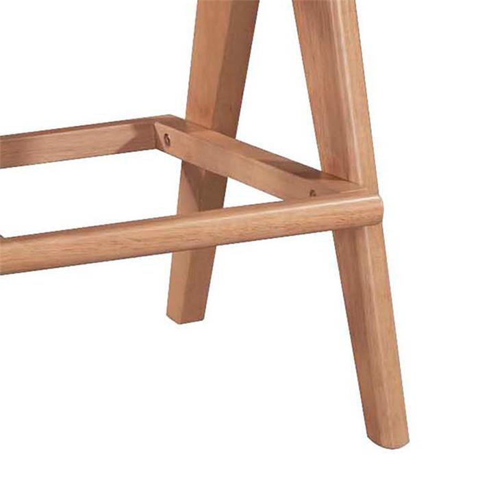 Pakoworld bar Winslow stool wood rubberwood light walnut-pvc natural rattan-grey fabric