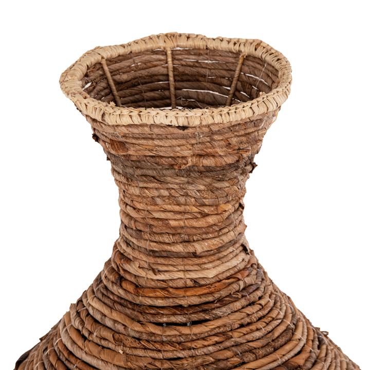 DECORATIVE FLOOR VASE HM7836 BANANA FIBER RUSH-MAT IN BROWN COLOR Φ43x100Hcm.