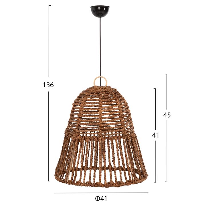 CEILING PENDANT LAMP HM7858 DRIED BANANA TREE FIBERS IN BROWN COLOR Φ41x41-136Hcm.