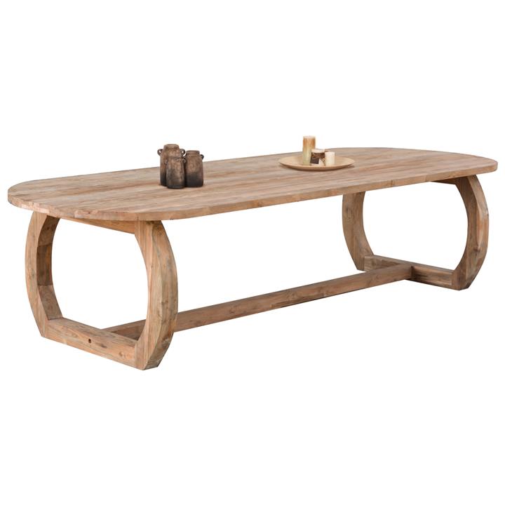 OUTDOOR DINING TABLE HM9561 SOLID RECYCLED TEAK WOOD IN NATURAL COLOR 320x120x78Hcm.