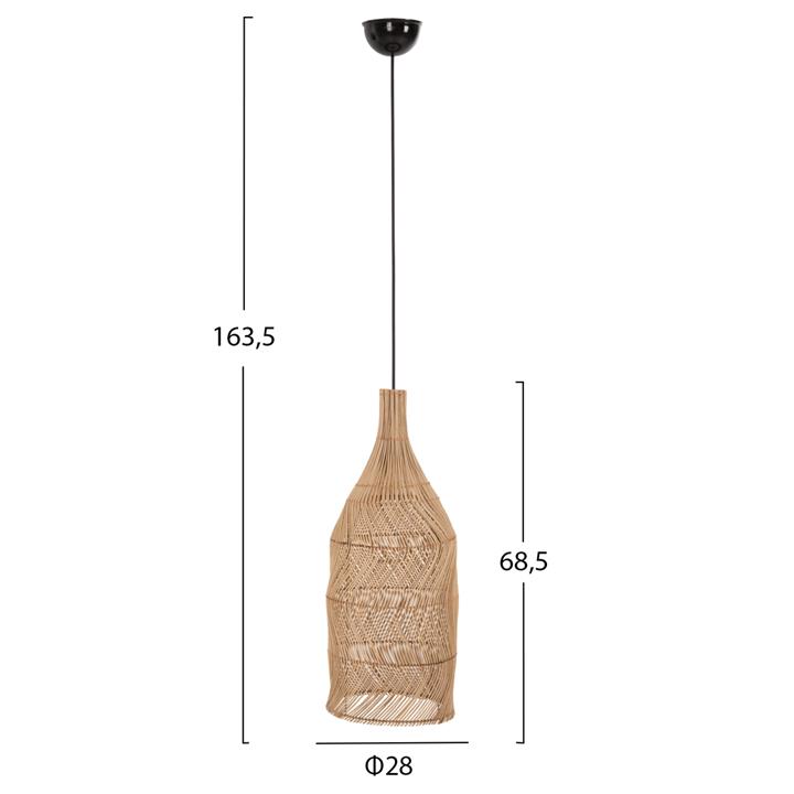 CEILING PENDANT LAMP ΗΜ7887 NATURAL RATTAN IN NATURAL COLOR Φ28x68,5Hcm.