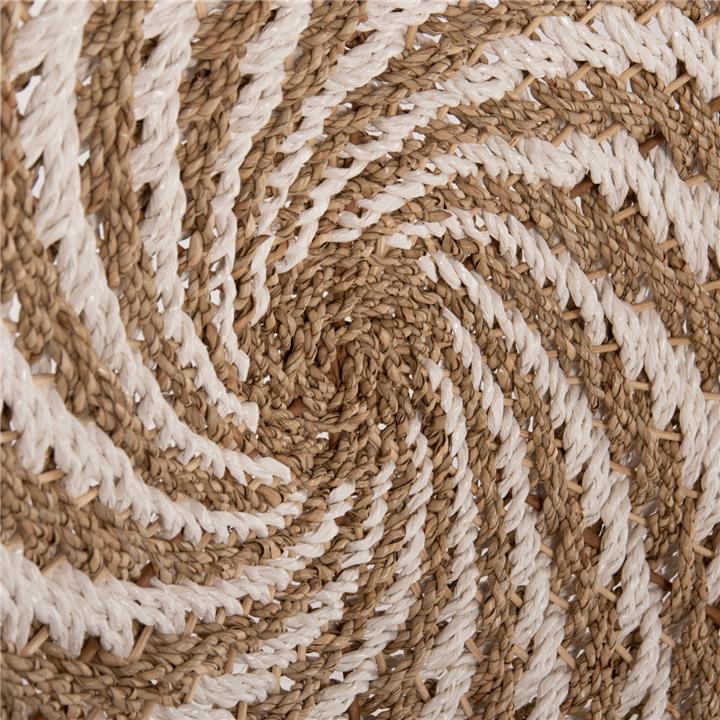 WALL DECOR ROUND HM7830.01 SPIRAL LOOK-SEAGRASS IN WHITE&NATURAL COLOR Φ61x3cm.