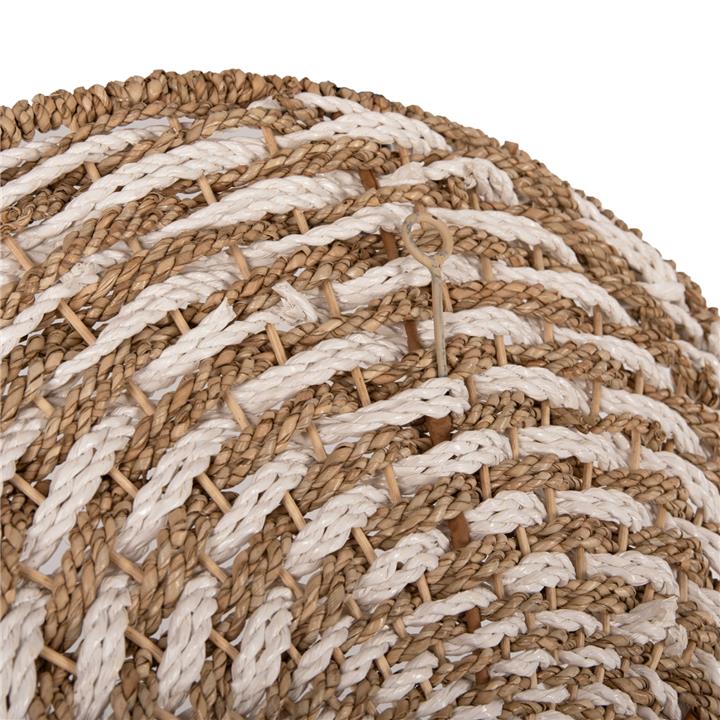 WALL DECOR ROUND HM7830.01 SPIRAL LOOK-SEAGRASS IN WHITE&NATURAL COLOR Φ61x3cm.