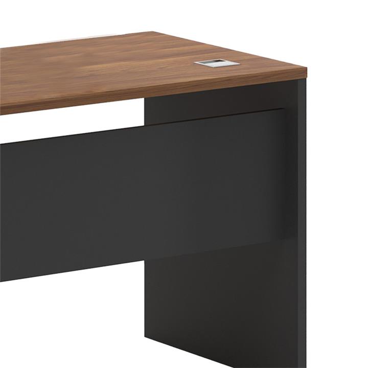 Commercial desk Oscar pakoworld right corner walnut-anthracite 160x140x76cm