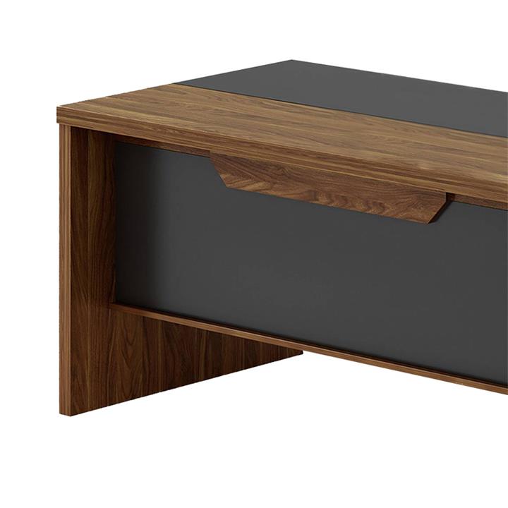 Commercial desk Oscar pakoworld left corner walnut-anthracite 200x180x76cm