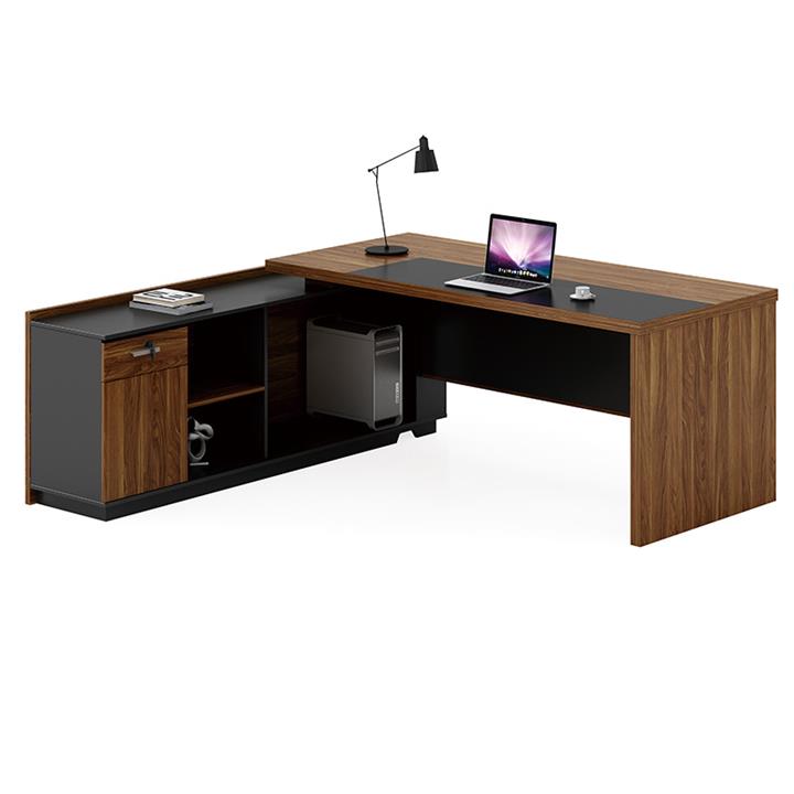 Commercial desk Oscar pakoworld left corner walnut-anthracite 200x180x76cm